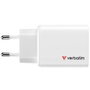 Verbatim Essentials Cargador de Pared GaN 65W 2xUSB-C 1xUSB-A Blanco